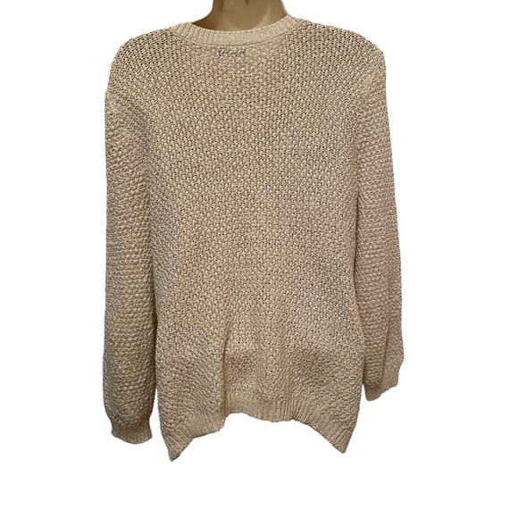 Spense Women's 1 Button Ivory Knit Cardigan Sweater Metallic Gold Thread Medium - Picture 10 of 10